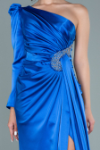 Abendkleid Lang Satin Sächsischblau ABU2676