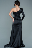 Abendkleid Lang Satin Schwarz ABU2676