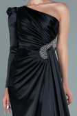 Abendkleid Lang Satin Schwarz ABU2676