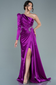 Abendkleid Lang Satin Violett ABU2676