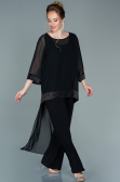 Abendkleid Lang Chiffon Schwarz ABT083
