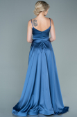 Indigo Abendkleid Satin Lang ABU1601