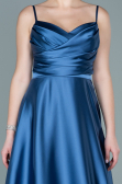 Indigo Abendkleid Satin Lang ABU1601