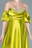 Abendkleid Lang Satin Pistaziengrün ABU2614