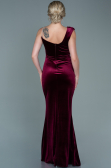 Abendkleid Lang Samt Weinrot ABU2687