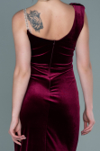 Abendkleid Lang Samt Weinrot ABU2687