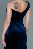 Abendkleid Lang Samt Marineblau ABU2687