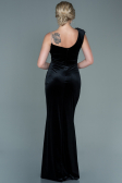 Abendkleid Lang Samt Schwarz ABU2687