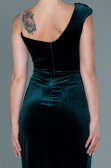 Abendkleid Lang Samt Smaragdgrün ABU2687
