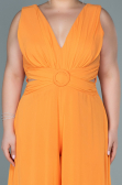 Abendgarderobe in Großen Größen Chiffon Orange ABT082