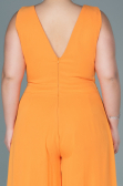 Abendgarderobe in Großen Größen Chiffon Orange ABT082