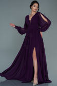 Violette Standesamtkleid Chiffon Lang ABU1702