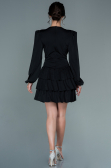 Partykleid Kurz Satin Schwarz ABK1561
