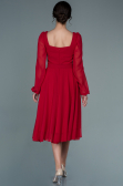 Rot Partykleid Chiffon Midi ABK1441