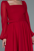 Rot Partykleid Chiffon Midi ABK1441