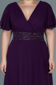 Abendgarderobe in Großen Größen Lang Chiffon Violette ABU2755