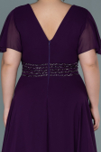 Abendgarderobe in Großen Größen Lang Chiffon Violette ABU2755