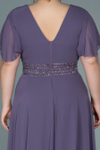 Abendgarderobe in Großen Größen Lang Chiffon Lavendel ABU2755