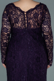 Violette Kleider İn Großen Größen Guipure Spitze Lang ABU1574