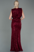 Abendkleid Lang Schuppig Weinrot ABU2752
