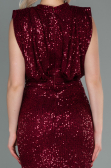 Abendkleid Lang Schuppig Weinrot ABU2752