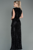 Abendkleid Lang Schuppig Schwarz ABU2752
