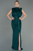Abendkleid Lang Schuppig Smaragdgrün ABU2752