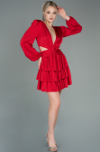 Partykleid Kurz Satin Rot ABK1561