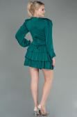 Partykleid Kurz Satin Smaragdgrün ABK1561