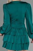 Partykleid Kurz Satin Smaragdgrün ABK1561