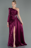 Abendkleid Lang Satin Pflaume ABU2676