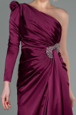 Abendkleid Lang Satin Pflaume ABU2676