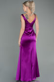 Abendkleid Lang Satin Violett ABU2771