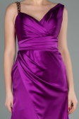 Abendkleid Lang Satin Violett ABU2771
