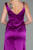 Abendkleid Lang Satin Violett ABU2771