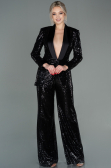 Abendkleid Schuppig Schwarz SN174