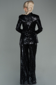 Abendkleid Schuppig Schwarz SN174