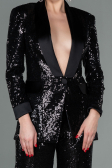 Abendkleid Schuppig Schwarz SN174