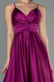 Pflaume Abschlusskleid Satin Lang ABU2375