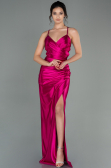 Abschlusskleid Lang Satin Fuchsie ABU2800