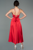 Partykleid Midi Satin Rot ABK1586