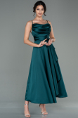 Partykleid Midi Satin Smaragdgrün ABK1586