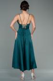 Partykleid Midi Satin Smaragdgrün ABK1586