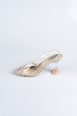 Party-Schuhe Steinbesetzt Gold-Metallic MJ1057