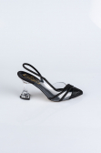 Party-Schuhe Steinbesetzt Schwarz MJ1057