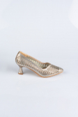 Party-Schuhe Steinbesetzt Gold-Metallic MJ5152
