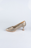 Party-Schuhe Steinbesetzt Gold-Metallic MJ5152