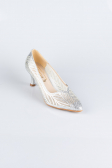 Party-Schuhe Steinbesetzt Silber MJ5152