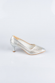 Party-Schuhe Steinbesetzt Silber MJ5152