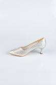 Party-Schuhe Steinbesetzt Silber MJ5152